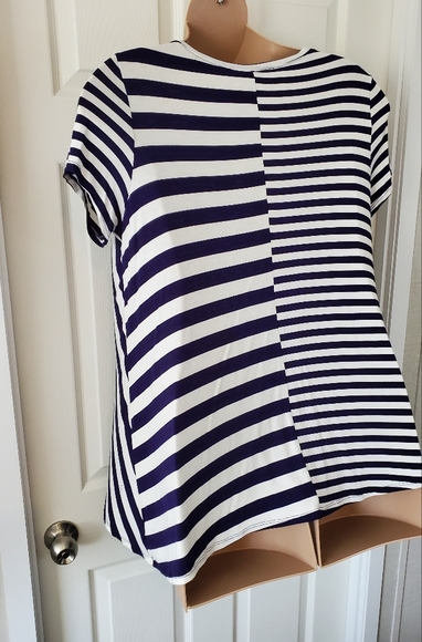 Cato Striped Short Sleeve Top - Picture 6 of 10